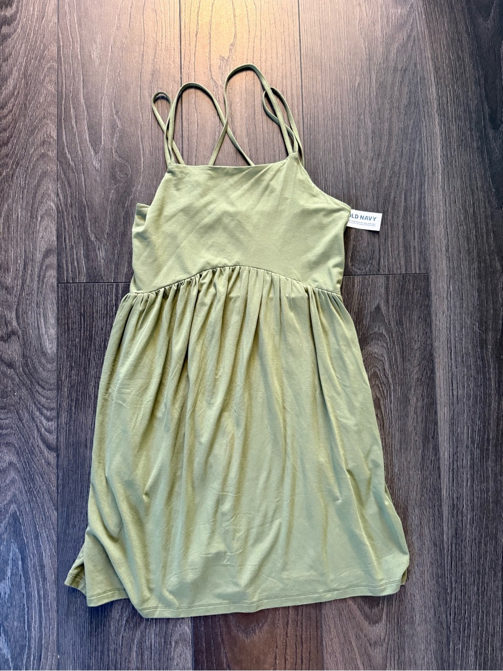 Old Navy Olive Spaghetti-Strap Sun Dress